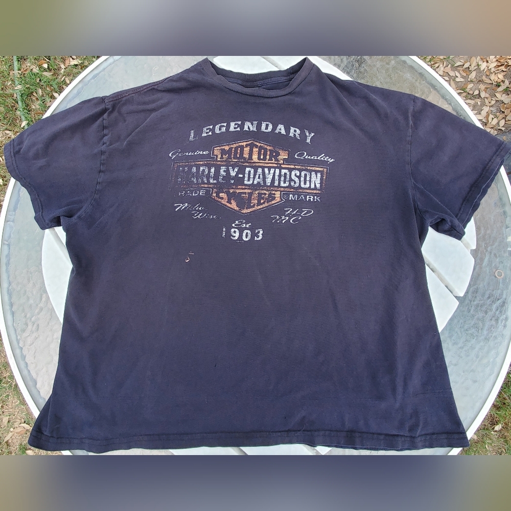 Harley Davidson San Diego Men's 3XL Black Distressed Tee. FUC